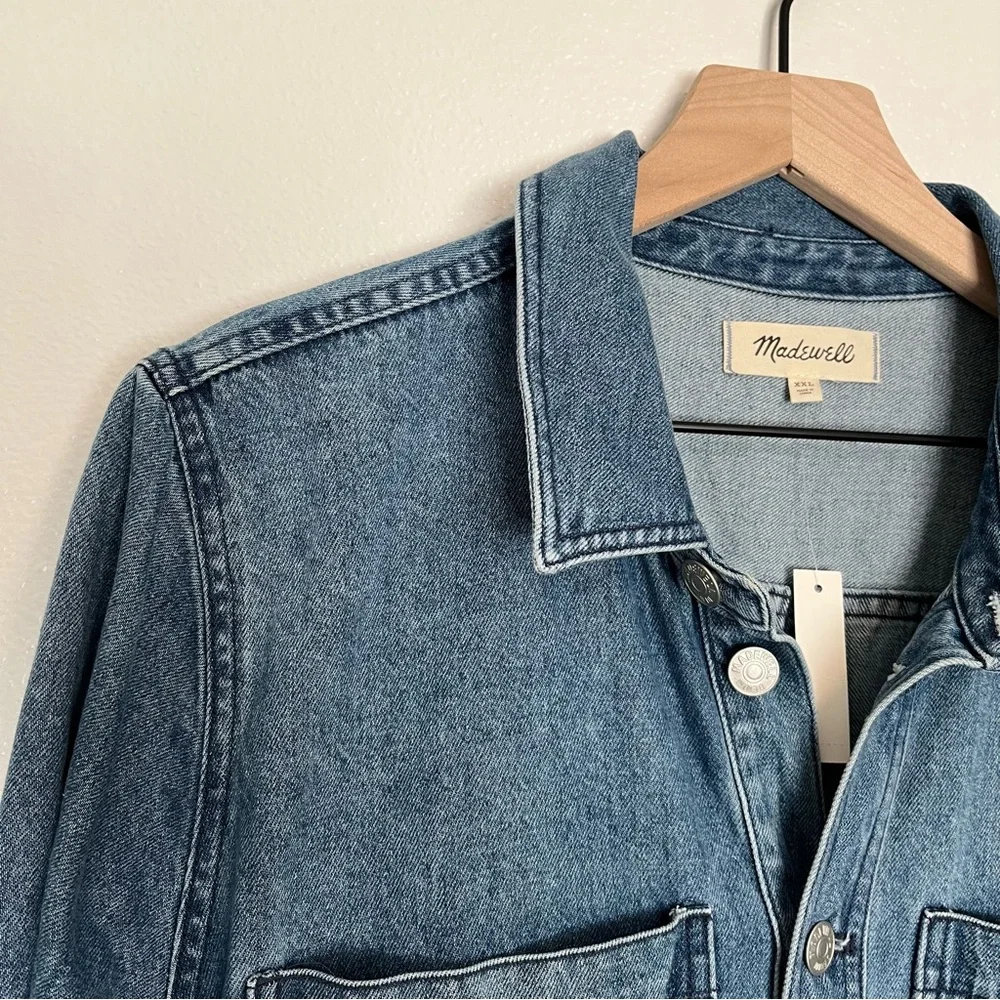 Madewell - Denim Relaxed Coverall Blue Glenroy Wash Jumpsuit Coveralls - XXL